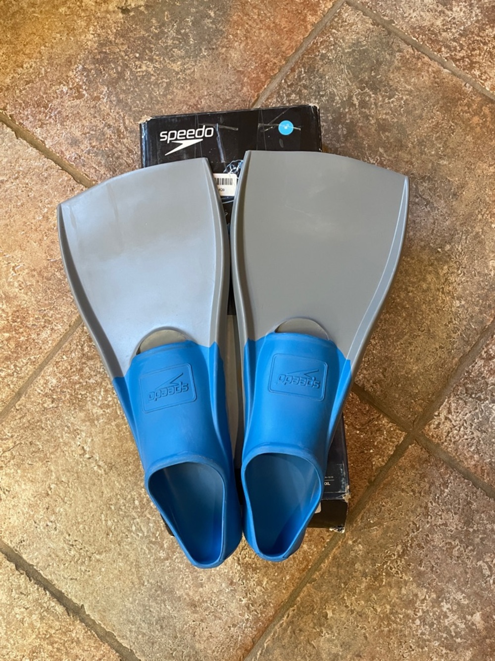Speedo Blue and Gray Trialon Swim Fins